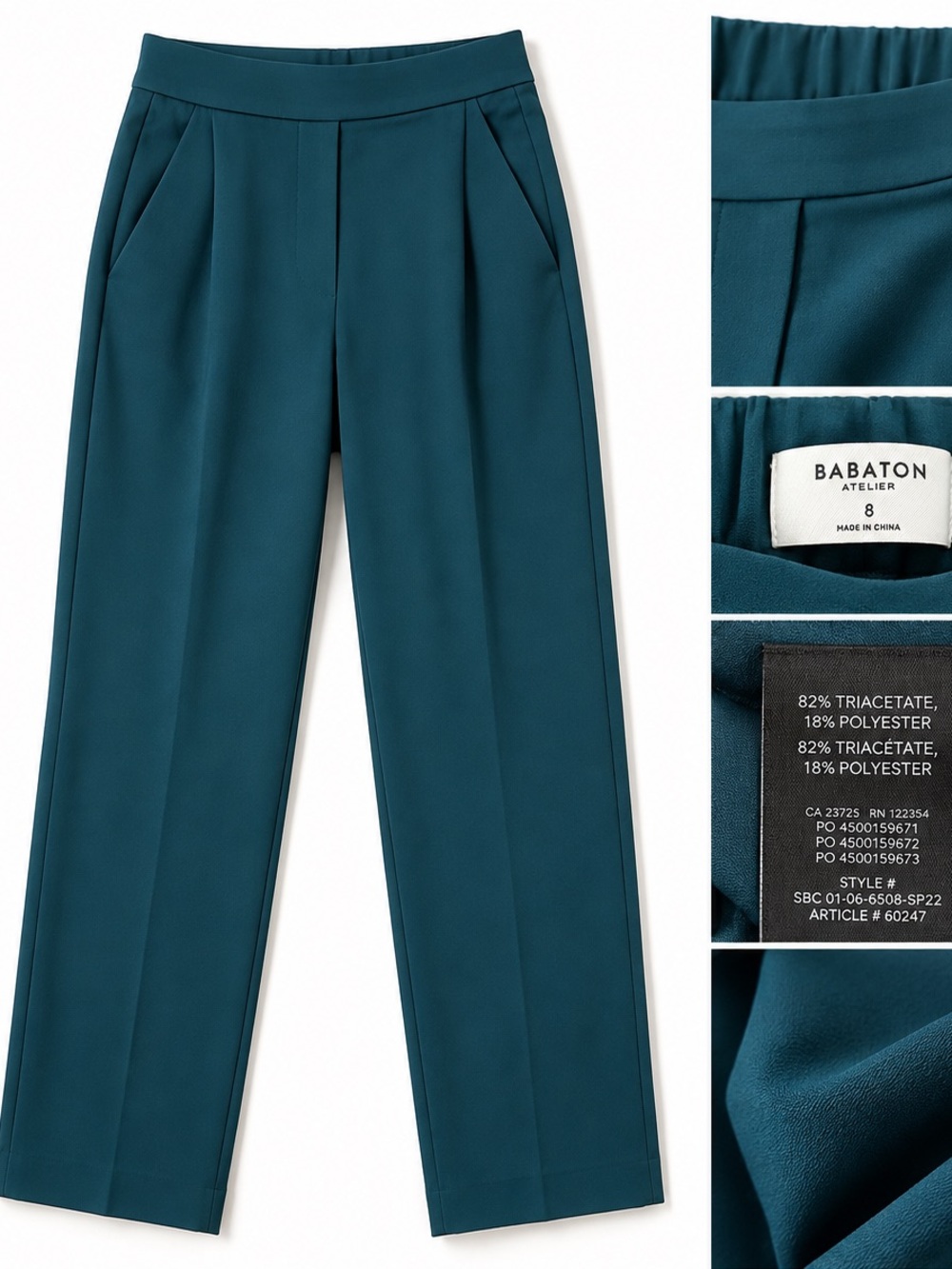 Aritzia Babaton Atelier Conan Pants | Deep Teal | Size 8